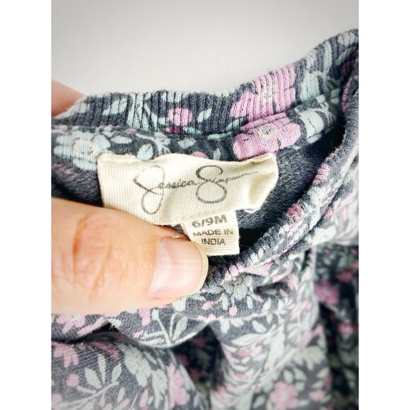 Jessica Simpson 2 PC Sweatshirt & Pants Set 6-9 months Baby Girl Floral Spring - Picture 4 of 5